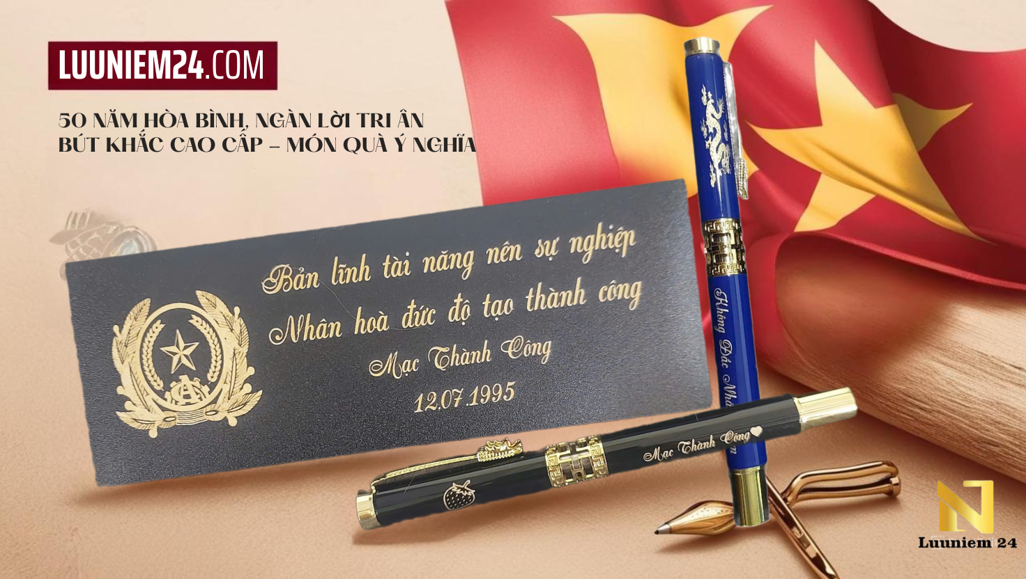 50 Năm Hòa Bình, Ngàn Lời Tri Ân: Bút Khắc Cao Cấp - Món Quà Ý Nghĩa